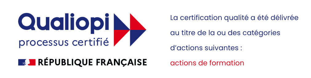 Logo de la certification qualité Qualiopi délivrée pour nos actions de formation.